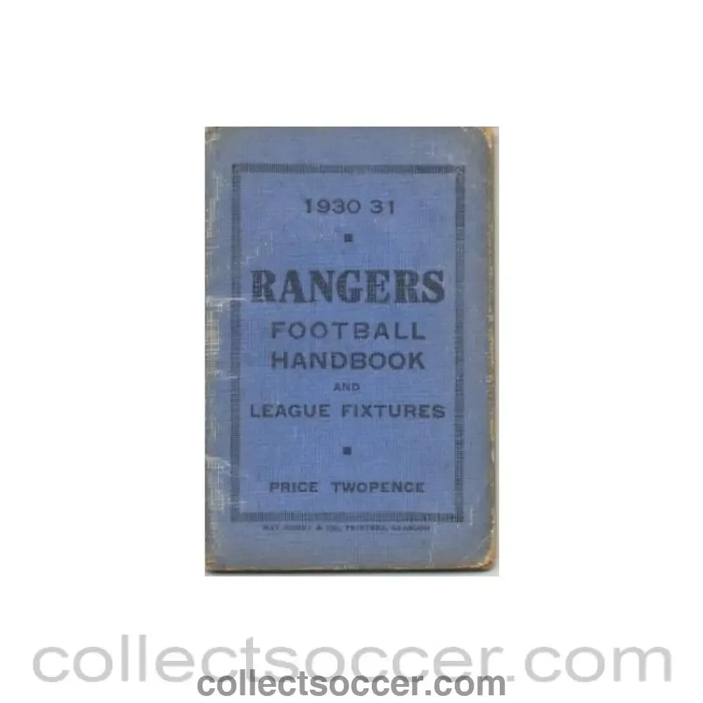 1930 - Glasgow Rangers Handbook of season 1930-1931