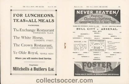 1930 Hull City v Arsenal FA Cup Semi - Final Replay Programme - Collect Soccer