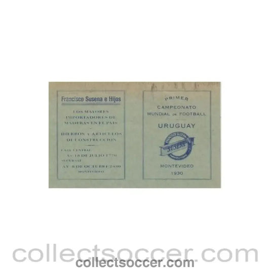 1930 World Cup in Montevideo Uruguay schedule of the games card - Collect Soccer