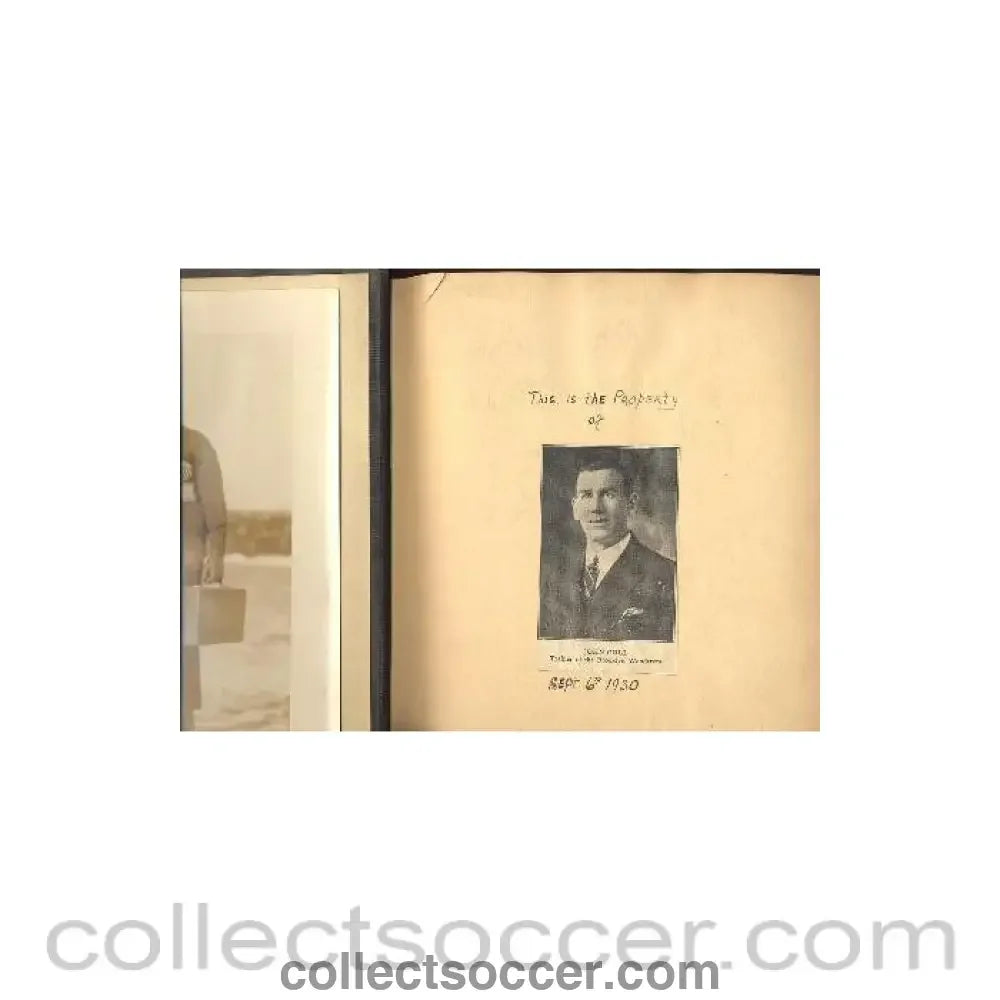 1930 - World Cup 1930 Personal Ephemera book for John Coll trainer of the United States football team -museum quality