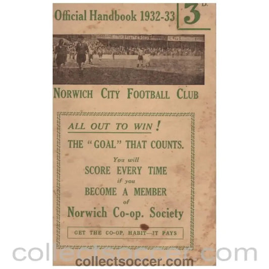 1932 - 33 Norwich City Official Handbook - Collect Soccer