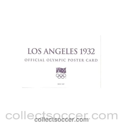 1932 - Los Angeles 1932 Official Olympic Poster Card - Collect Soccer