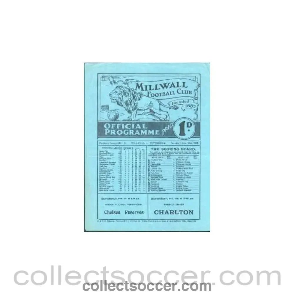 1932 - Millwall V Tottenham 1932 - Collect Soccer