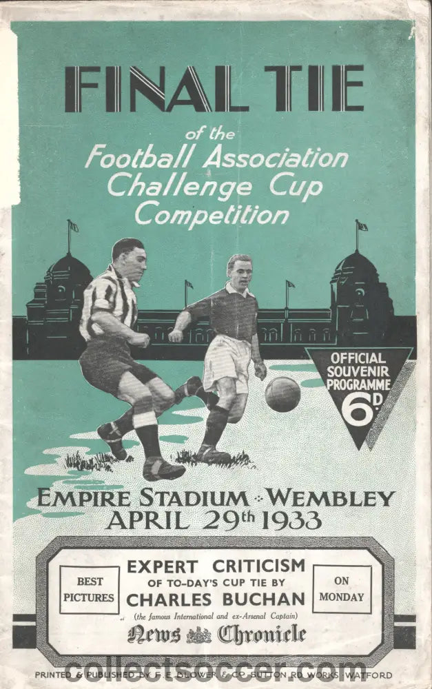 1933 FA Cup Final Programme Everton v Manchester City