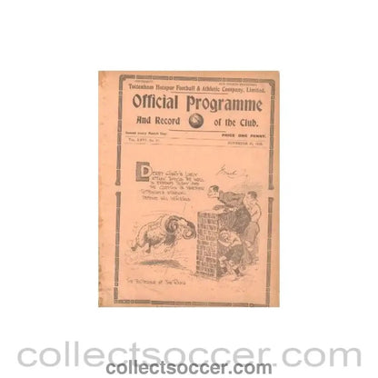 1933 - Tottenham Hotspur v Derby County official programme 25/11/1933 - Collect Soccer