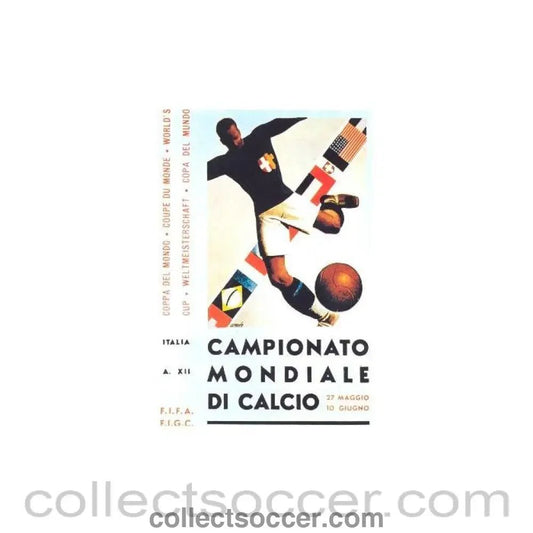 1934 - Replica card about FIFA World Cup 1934 in Italy - Collect Soccer