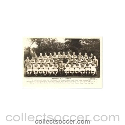 1935 - Arsenal team photograph postcard of Season 1935-1936 - Collect Soccer