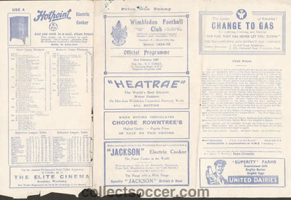1935 At Wimbledon FC Leytonstone v HMS Victory 2nd Round 4th Replay FA Amateur Cup Programme - Collect Soccer