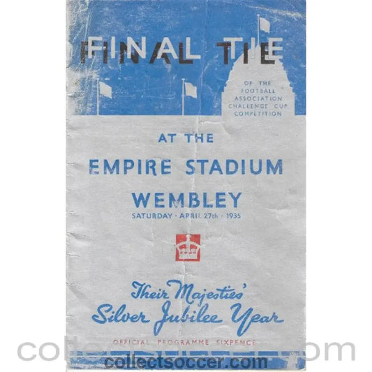 1935 FA Cup Final programme Sheffield Wednesday v West Bromwich Albion - Collect Soccer