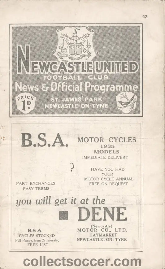 1935 Northumberland Senior Cup Final Newcastle United v Blyth Spartans