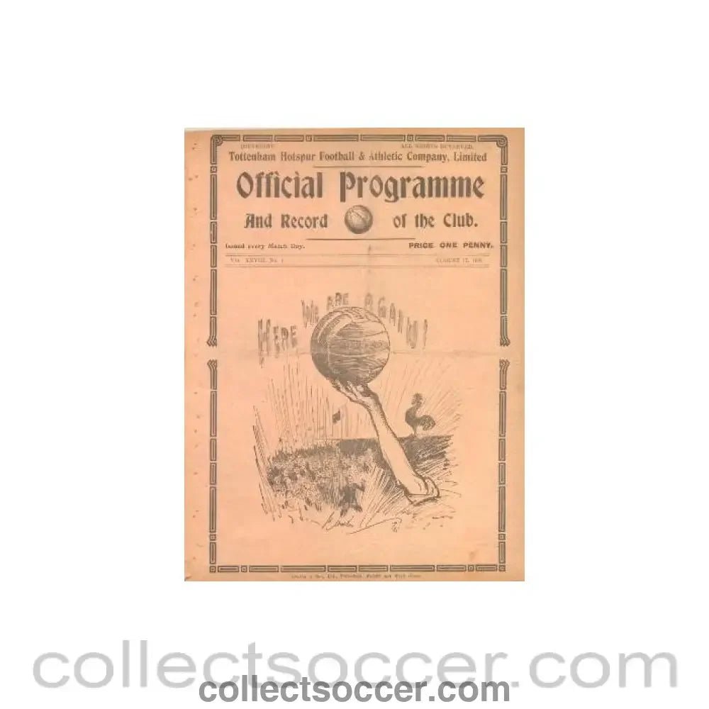 1935 - Tottenham Hotspur practice match Whites v Stripes official programme 17/08/1935 - Collect Soccer