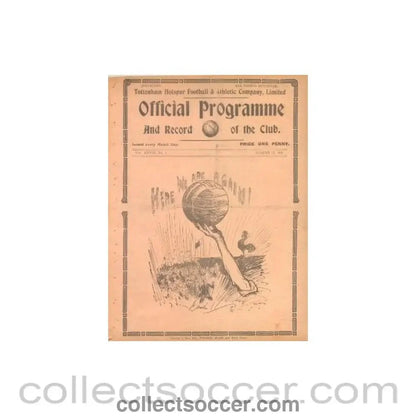 1935 - Tottenham Hotspur practice match Whites v Stripes official programme 17/08/1935 - Collect Soccer