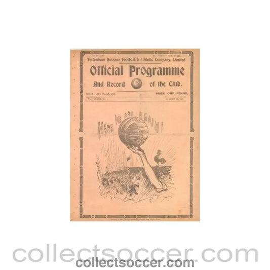 1935 - Tottenham Hotspur practice match Whites v Stripes official programme 17/08/1935 - Collect Soccer