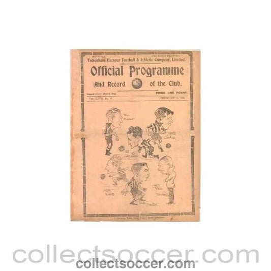 1935 - Tottenham Hotspur v Sunderland official programme 23/02/1935 - Collect Soccer