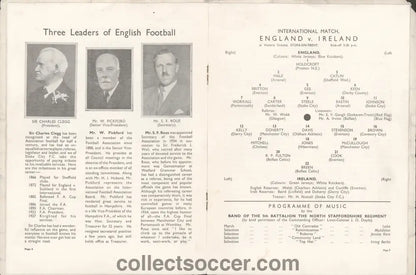 1936 At Stoke City England v Northern Ireland Football Programme - Collect Soccer