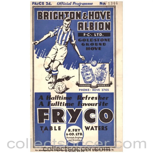 1936 Brighton and Hove Albion v Northampton Programme - Collect Soccer