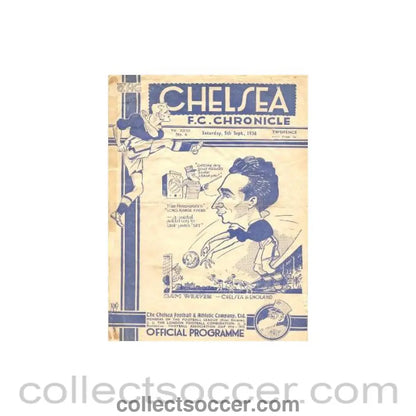 1936 - Chelsea v Birmingham official programme 05/09/1936