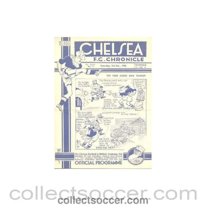 1936 - Chelsea v Portsmouth official programme 03/10/1936