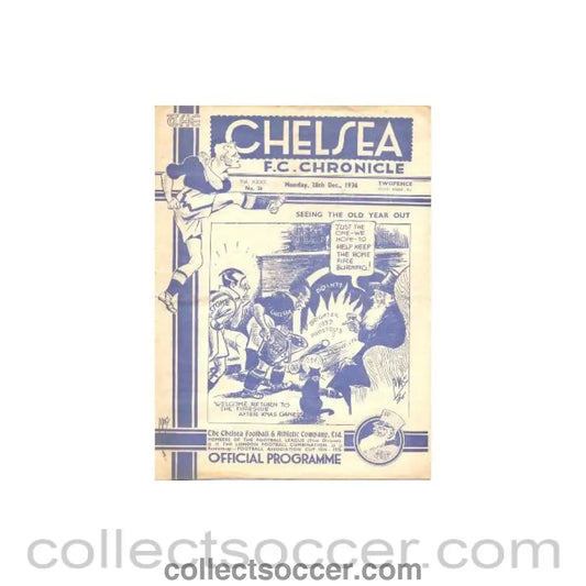 1936 - Chelsea v Stoke City official programme 28/12/1936