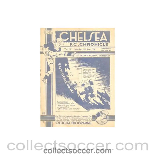 1936 - Chelsea v Sunderland official programme 14/11/1936