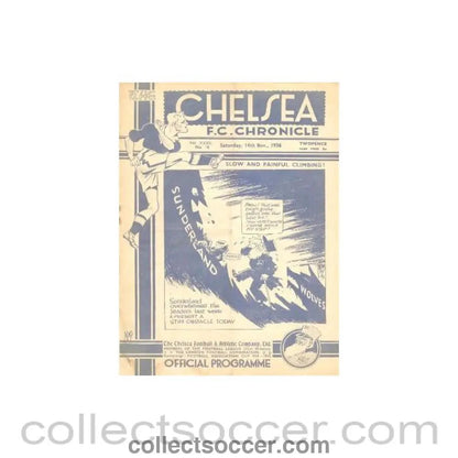 1936 - Chelsea v Sunderland official programme 14/11/1936 - Collect Soccer