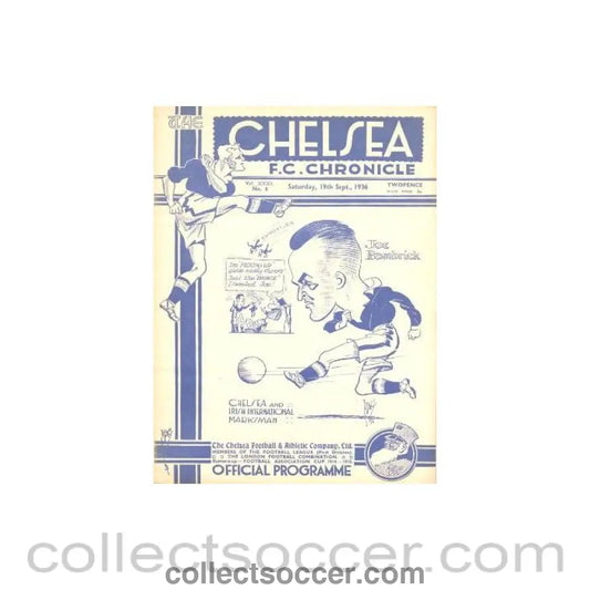 1936 - Chelsea v West Bromwich Albion official programme 19/09/1936
