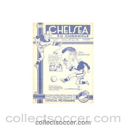1936 - Chelsea v West Bromwich Albion official programme 19/09/1936 - Collect Soccer