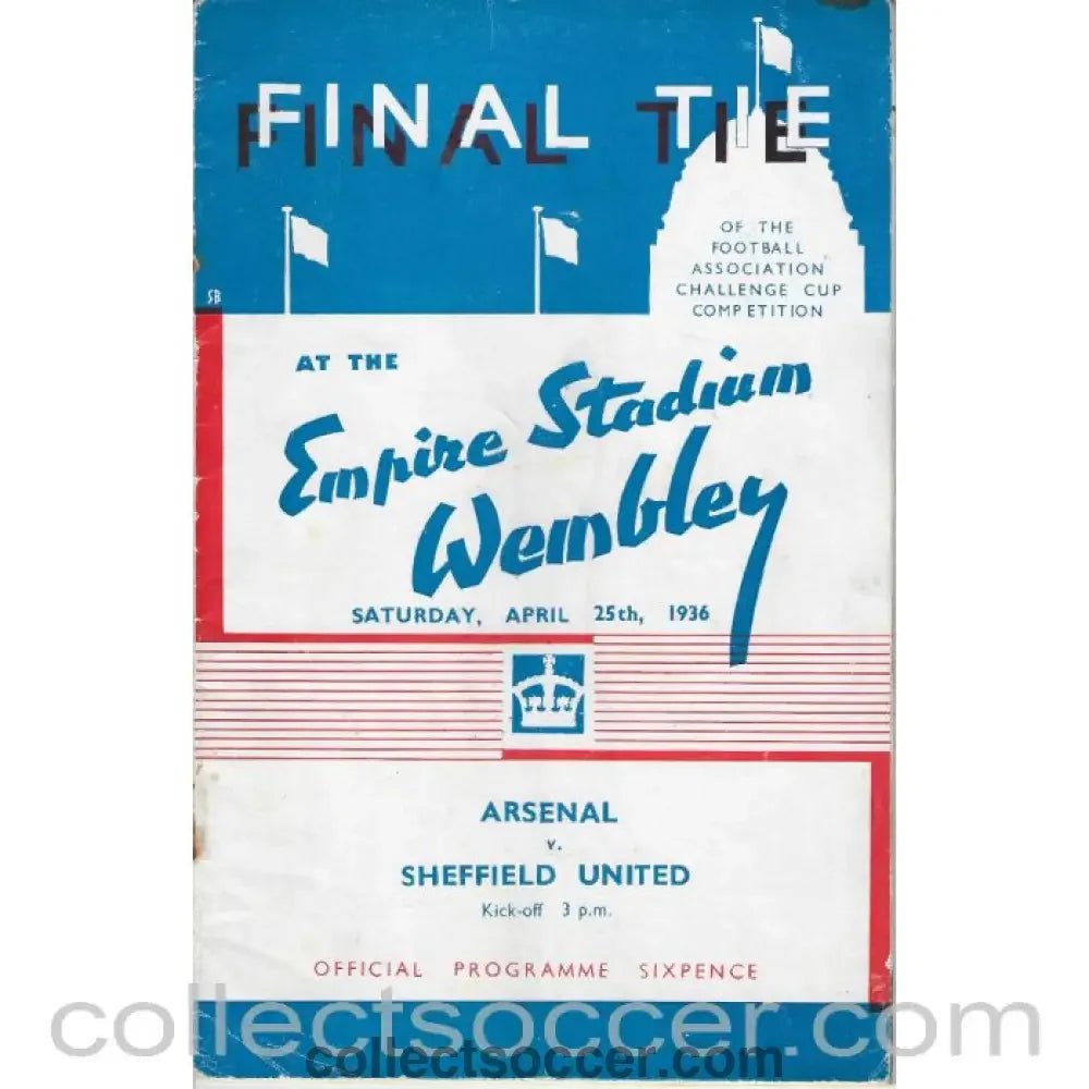 1936 FA Cup Final Programme Arsenal v Sheffield United - Collect Soccer