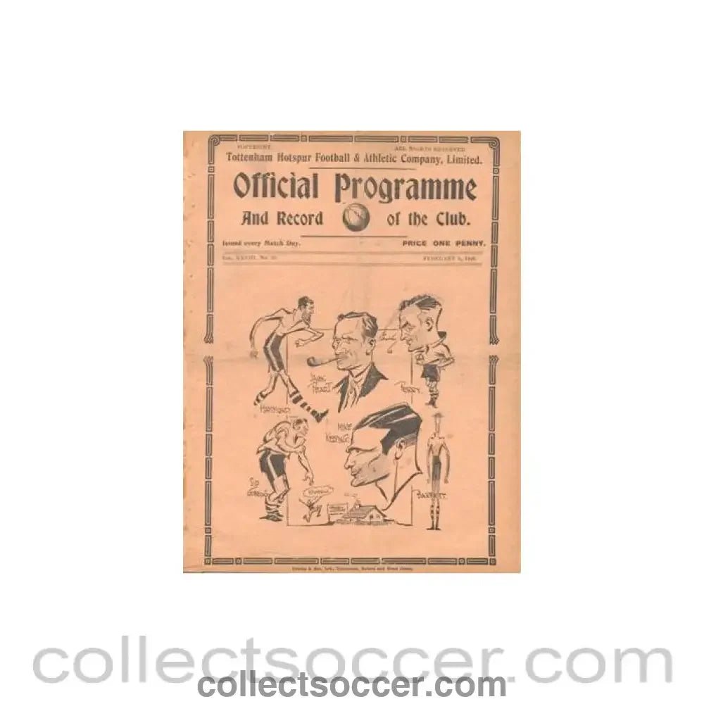 1936 - Tottenham Hotspur v Fulham official programme 08/02/1936 Football League - Collect Soccer
