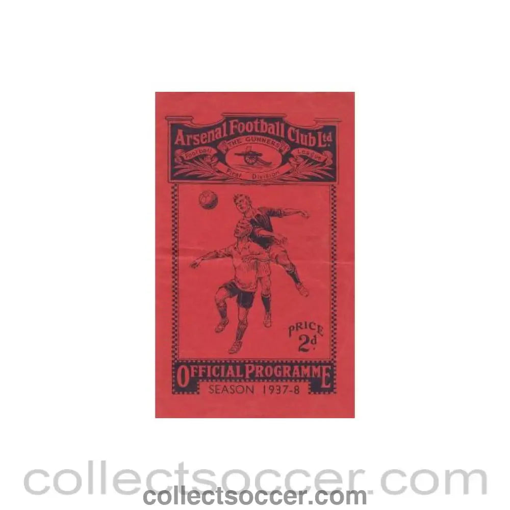 1937 - Arsenal v Leeds United official programme 27/11/1937