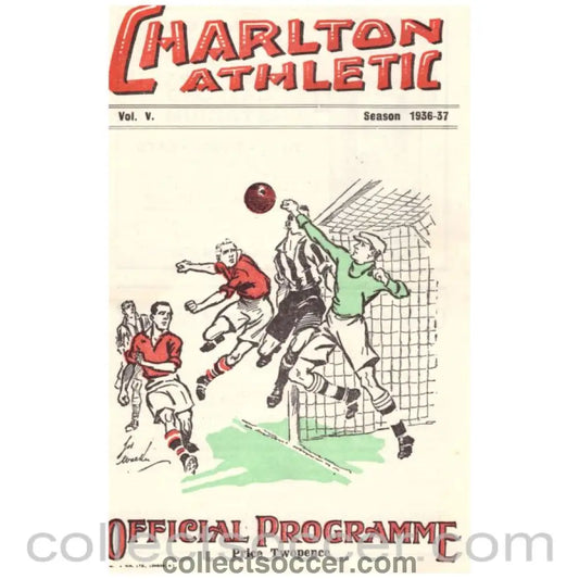 1937 Charlton Athletic v Chelsea Official Programme - Collect Soccer