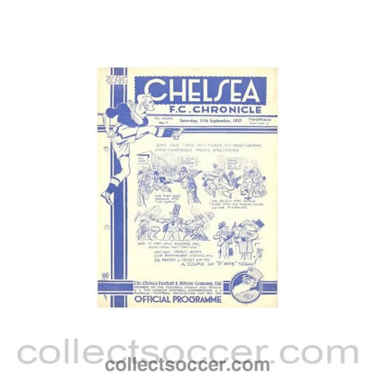 1937 - Chelsea v Birmingham official programme 11/09/1937 - Collect Soccer
