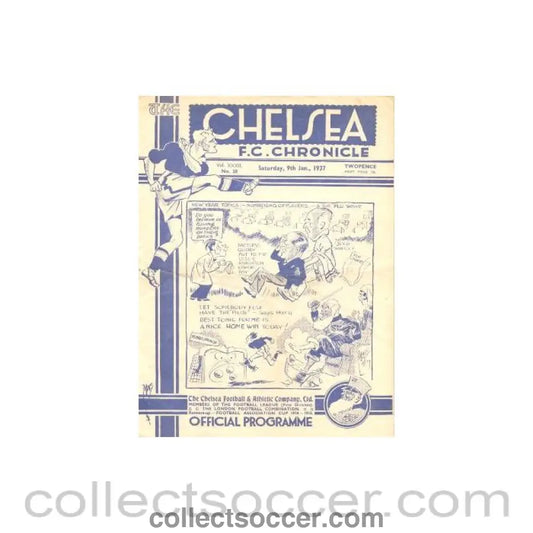 1937 - Chelsea v Middlesbrough official programme 09/01/1937