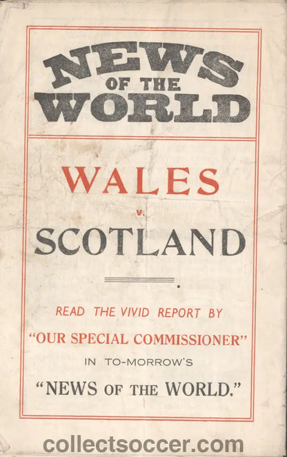 1937 Played at Cardiff City Scotland v Wales Official Programme
