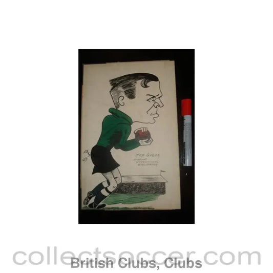 1937 - Ted Sagar - Everton’s international goalkeeper - Caricature 1937