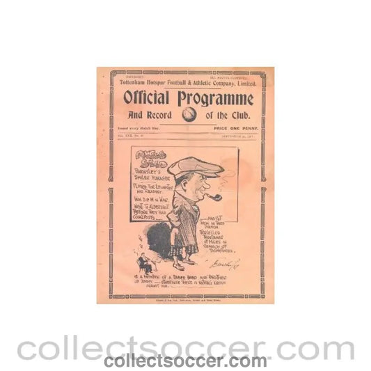1937 - Tottenham Hotspur v Barnsley official programme 25/09/1937 - Collect Soccer