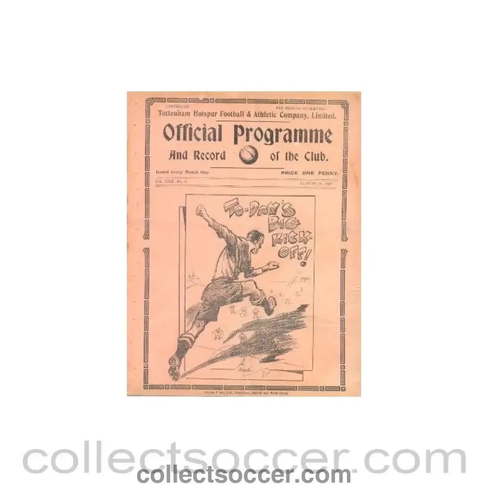 1937 - Tottenham Hotspur v Coventry City official programme 28/08/1937 - Collect Soccer