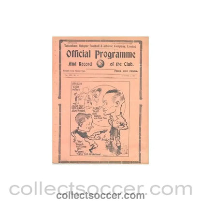 1937 - Tottenham Hotspur v Manchester United official programme 09/10/1937 - Collect Soccer
