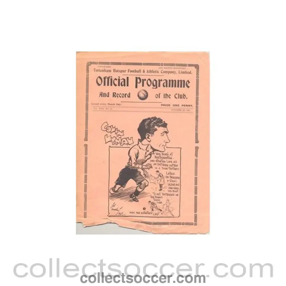 1937 - Tottenham Hotspur v Plymouth Argyle official programme 23/10/1937 Football League - Collect Soccer