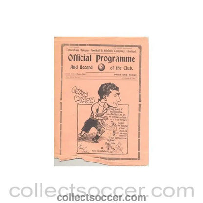 1937 - Tottenham Hotspur v Plymouth Argyle official programme 23/10/1937 Football League - Collect Soccer