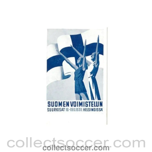 1938 - 1952 15th Olympic Games in Helsinki Finland postcard featuring Second International Aeronautic Exhibition in 1938