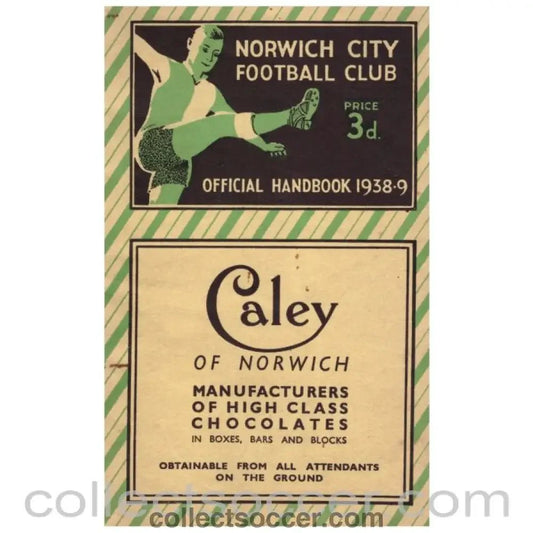 1938 - 9 Norwich City Official Handbook - Collect Soccer