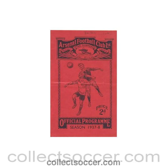 1938 - Arsenal v Bolton Wanderers official programme 08/01/1938