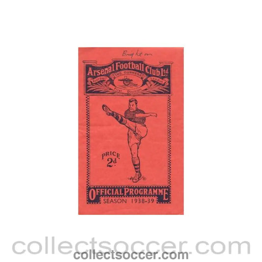 1938 - Arsenal v Brighton & Hove Albion official programme 12/11/1938