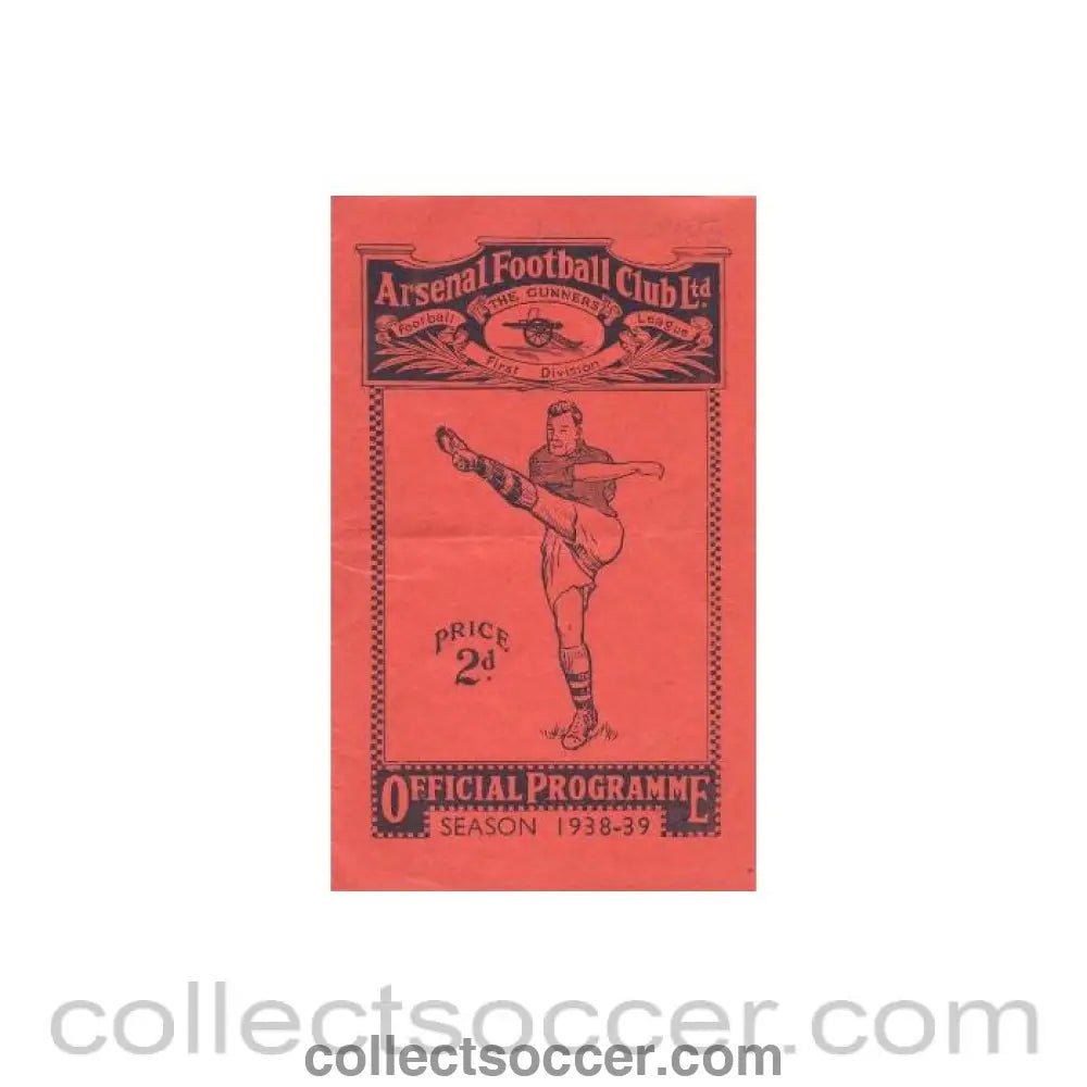 1938 - Arsenal v Derby County official programme 14/09/1938 - Collect Soccer