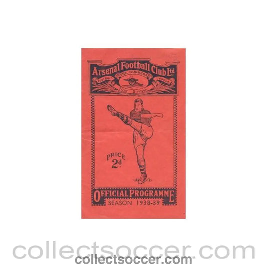 1938 - Arsenal v Derby County official programme 14/09/1938
