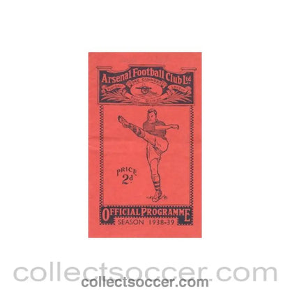 1938 - Arsenal v Leeds United official programme 05/11/1938