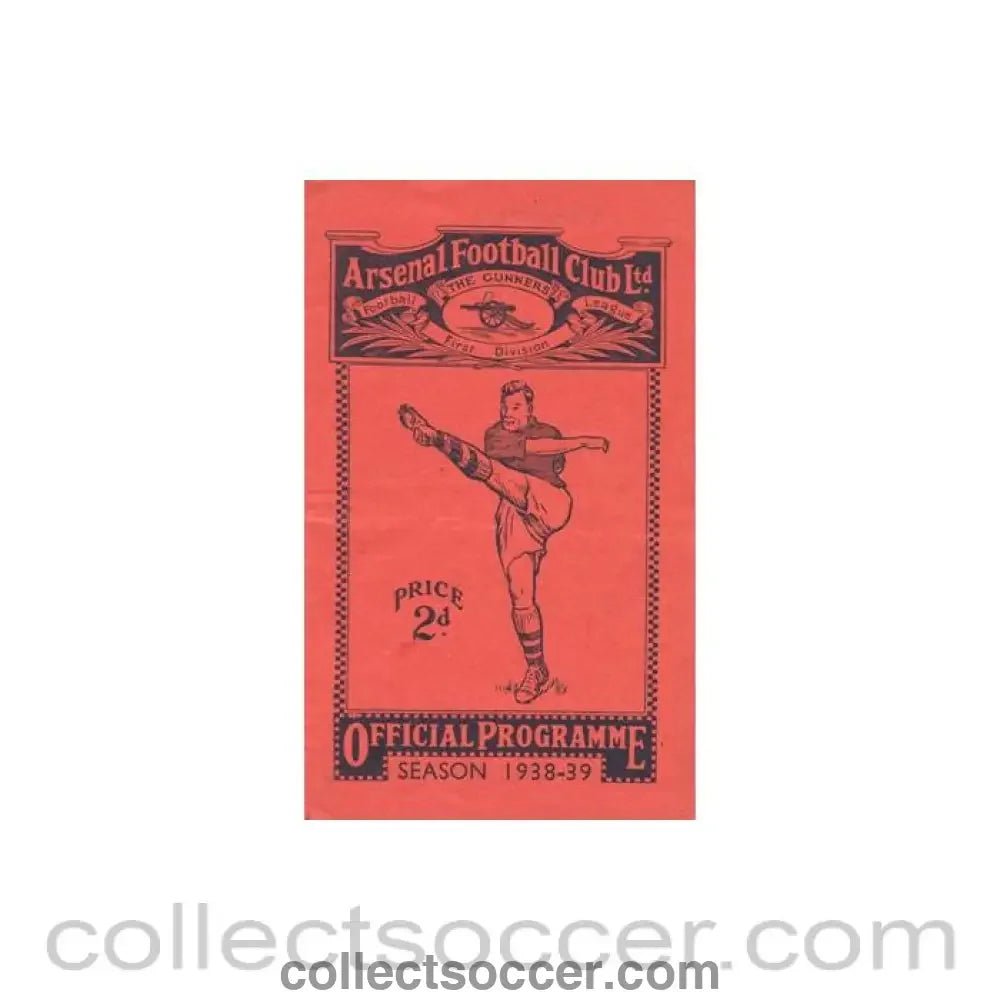 1938 - Arsenal v Portsmouth official programme 27/08/1938 - Collect Soccer