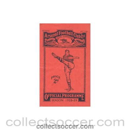 1938 - Arsenal v Portsmouth official programme 27/08/1938 - Collect Soccer