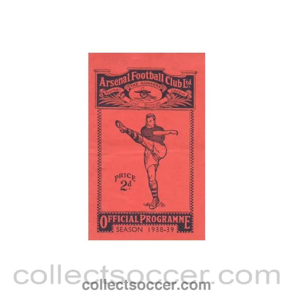 1938 - Arsenal v Preston North End official programme 22/10/1938